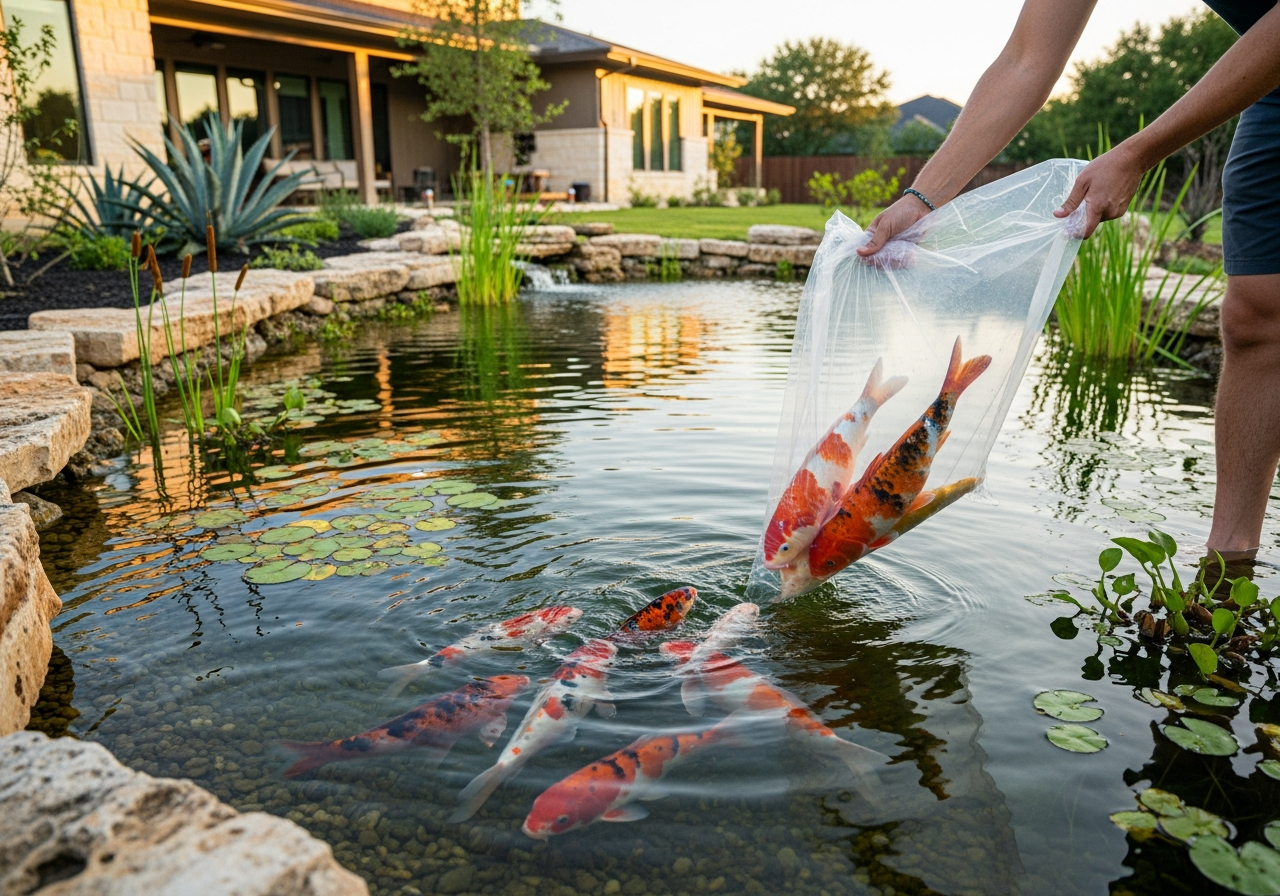 Safely Introducing Koi Fish After Installation in Austin